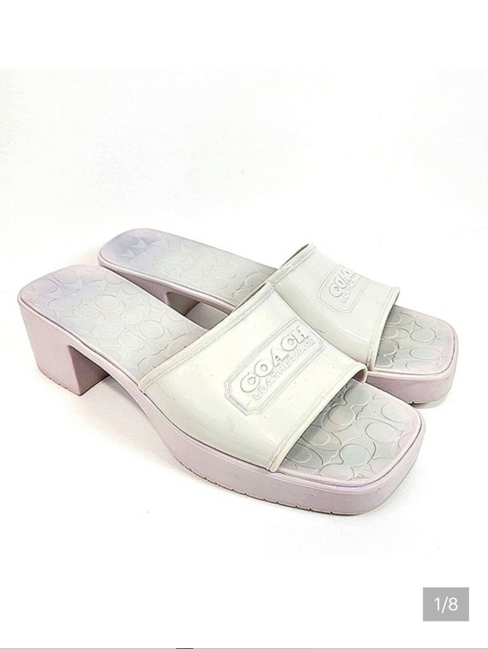 Coach Scarlett Rubber Jelly Y2K Violet Slip On Heel Clog Sandals